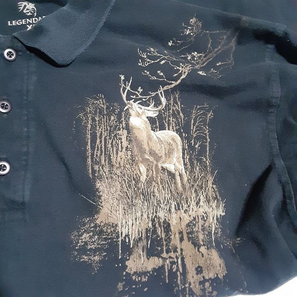 Legendary Whitetails Men's Deer Polo Shirt in Size XL - Picture 3 of 6